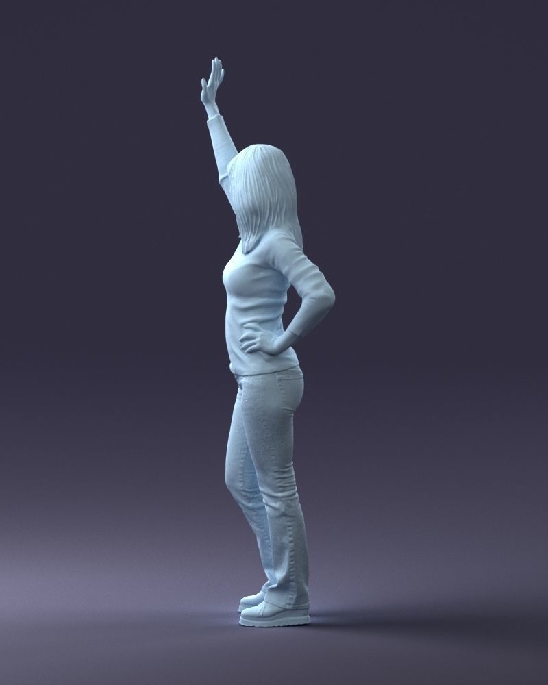 000032 Hand up woman 0927 3dp 3D print model_7