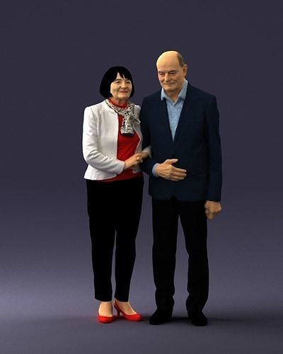 Married couple grandparents 0459 3D model