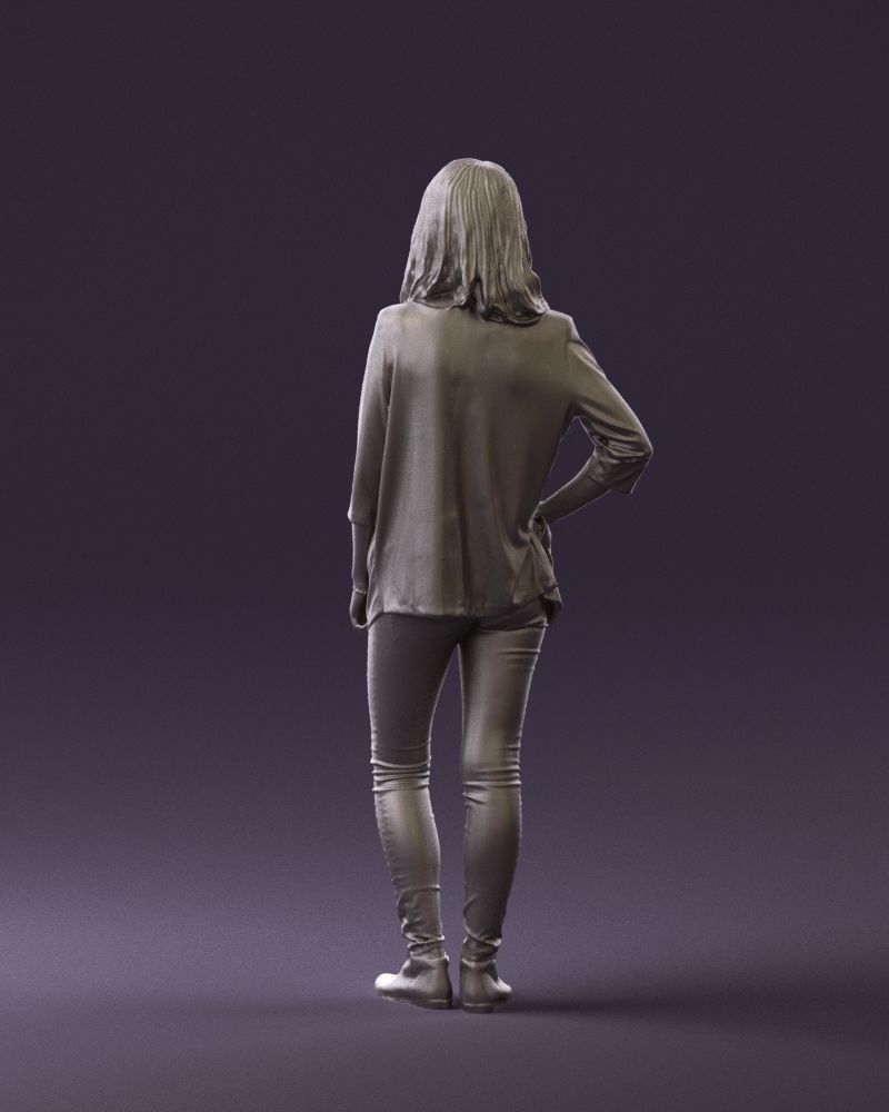 Woman in stripped top hand on hip 0797 3D Print Ready 3D print model_12
