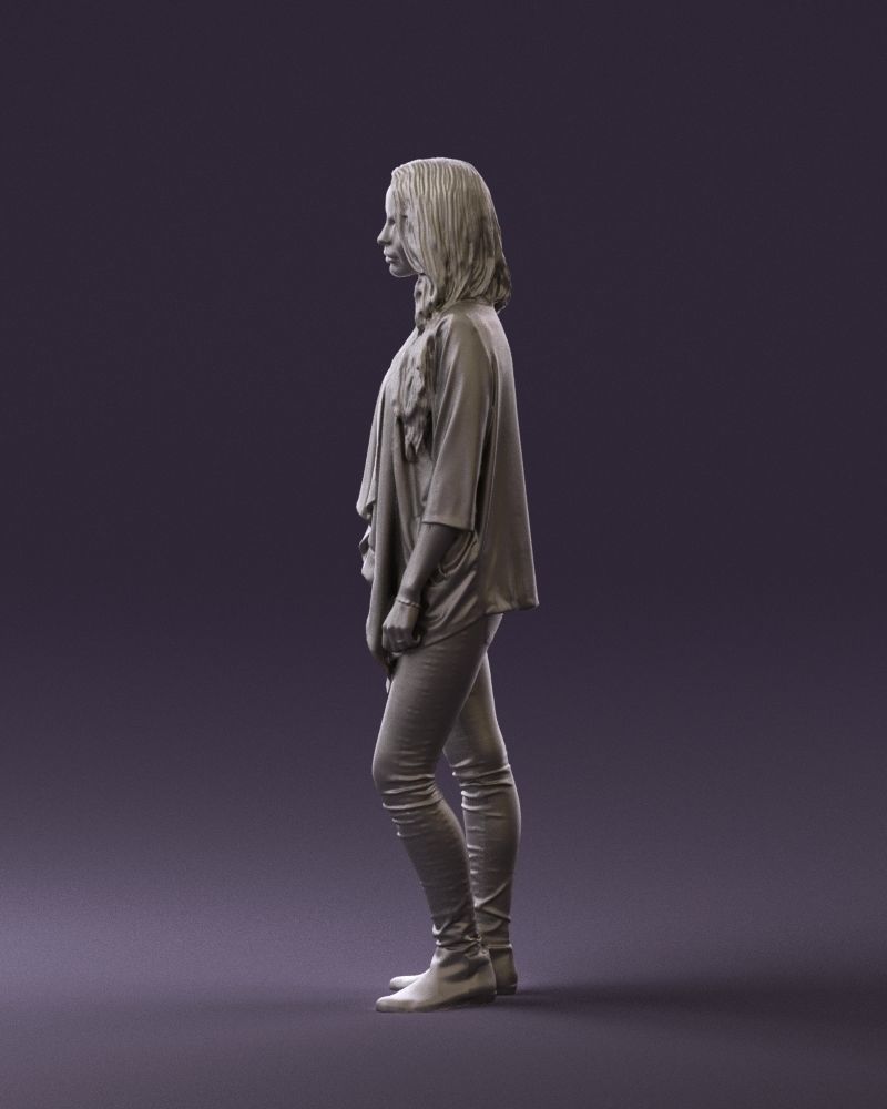 Woman in stripped top hand on hip 0797 3D Print Ready 3D print model_16