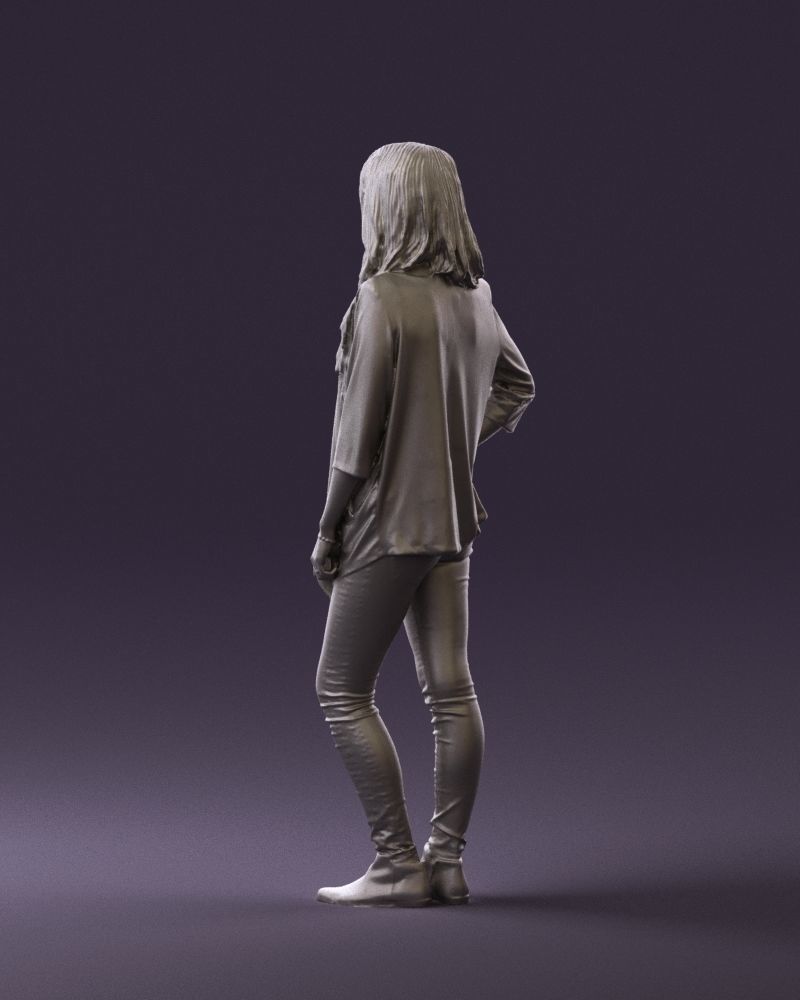 Woman in stripped top hand on hip 0797 3D Print Ready 3D print model_14