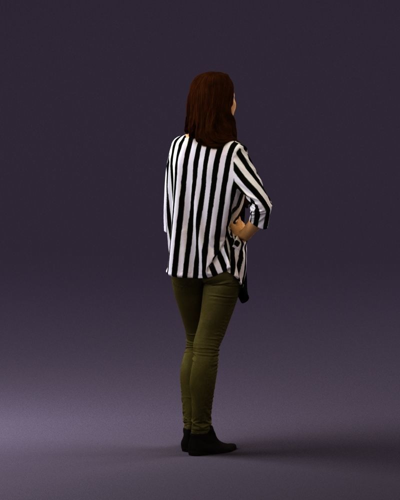 Woman in stripped top hand on hip 0797 3D Print Ready 3D print model_11