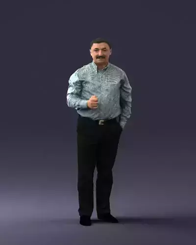 Mustachioed man shirt 0634