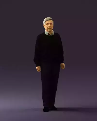 Old man in black sweater 0563  3D Print Ready 3D print model