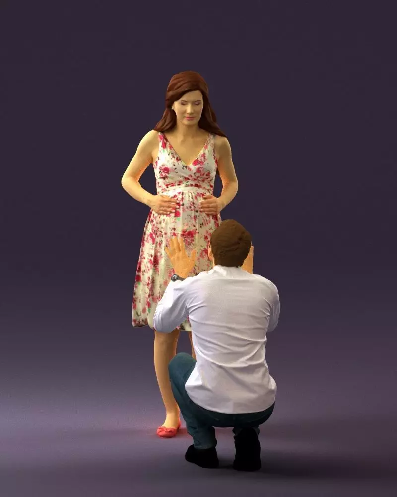 Man and pregnant woman 0771 3D model