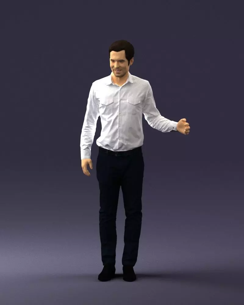 000433 Business Casual Male Character Talking Gesture 3dp 3D print model