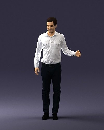 Hugging man in white shirt 0099 3D Print Ready 3D print model