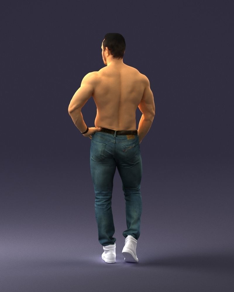 Naked torso man 0124 3D model_12
