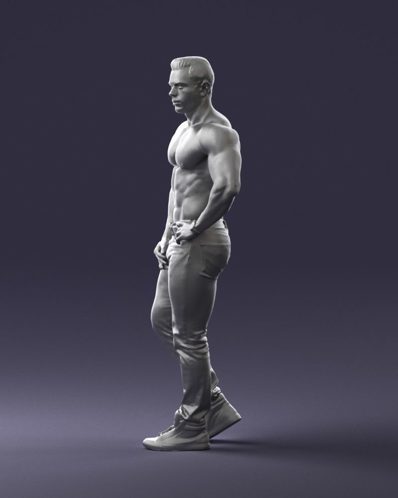 Naked torso man 0124 3D model_16
