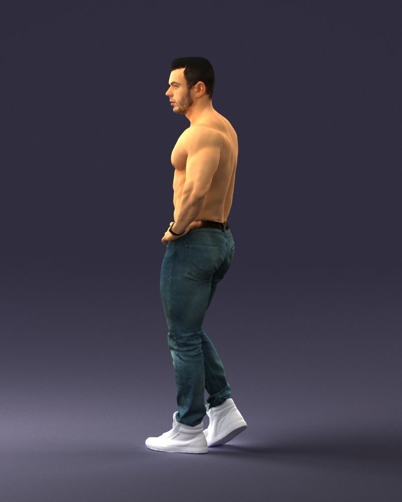 Naked torso man 0124 3D model_27