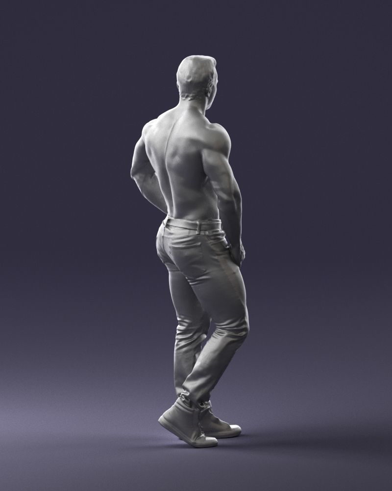 Naked torso man 0124 3D model_10