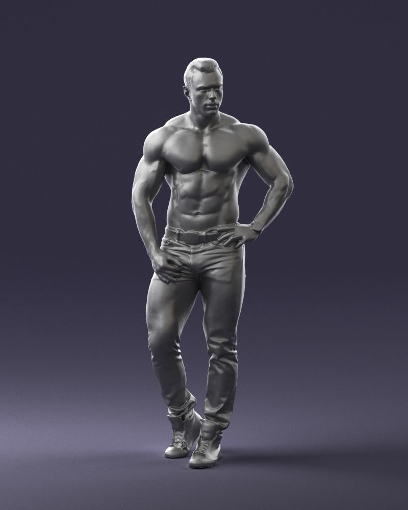 Naked torso man 0124 3D model_34