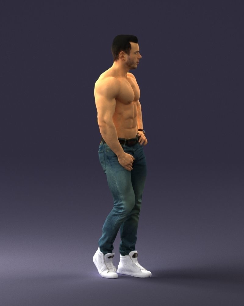 Naked torso man 0124 3D model_6