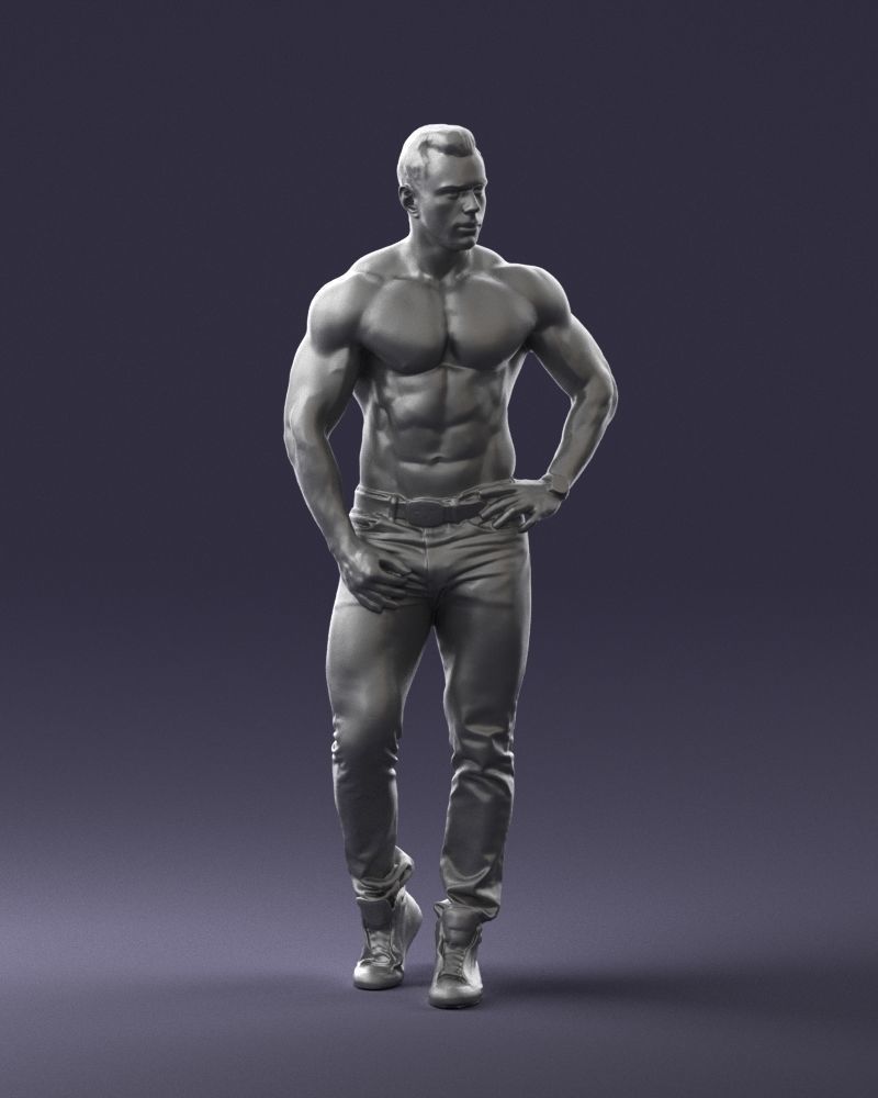 Naked torso man 0124 3D model_37