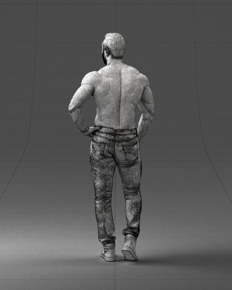 Naked torso man 0124 3D model_14