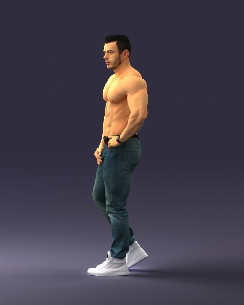 Naked torso man 0124 3D model_15