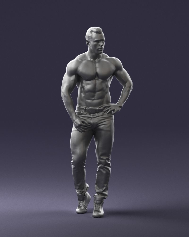 Naked torso man 0124 3D model_19