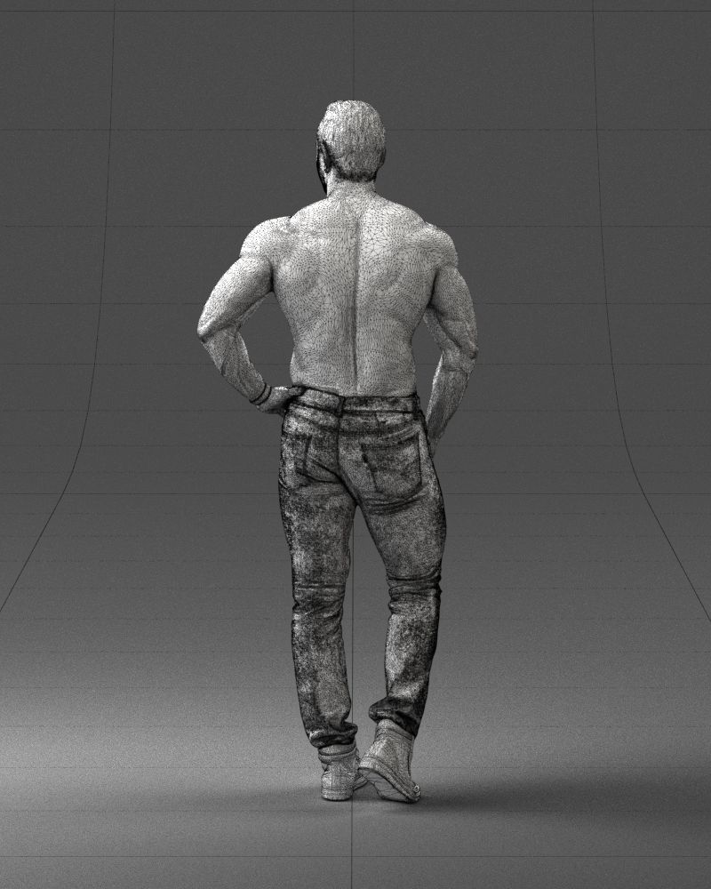 Naked torso man 0124 3D model_26