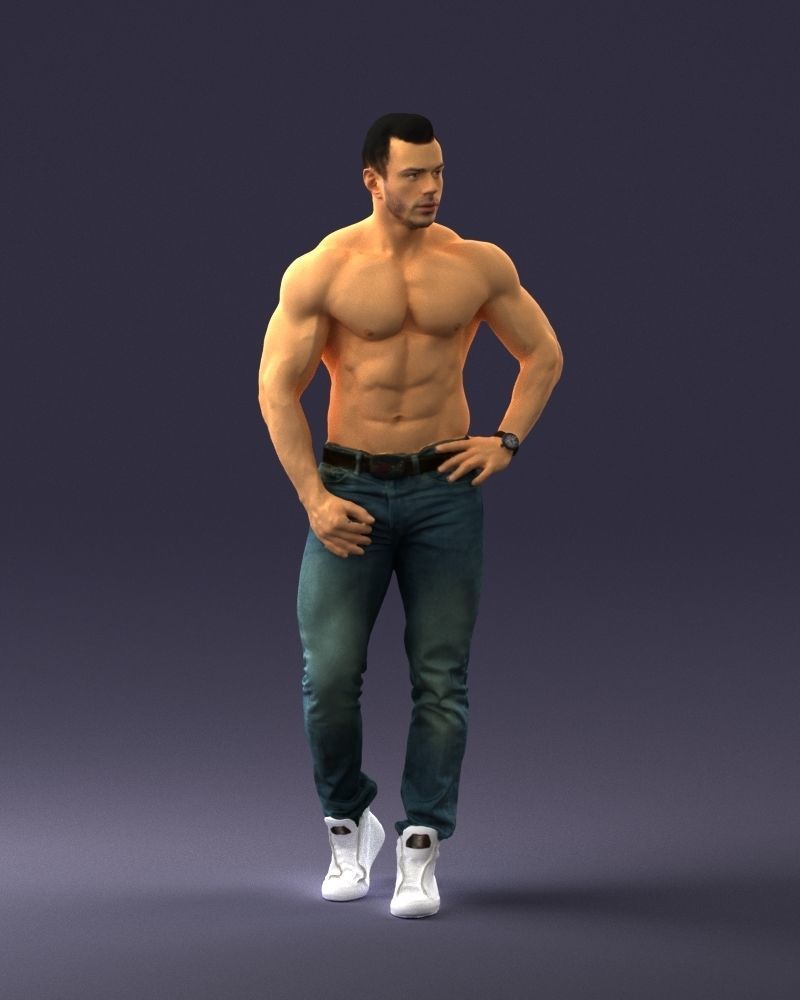 Naked torso man 0124 3D model_36