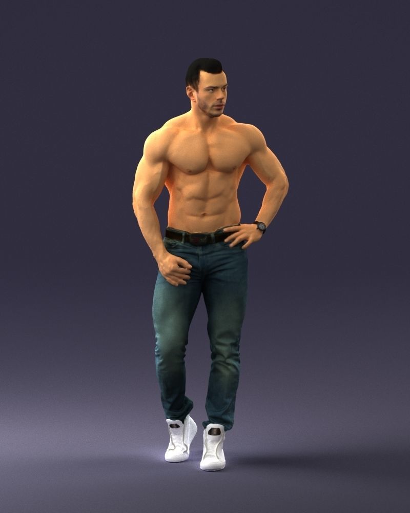 Naked torso man 0124 3D model_18