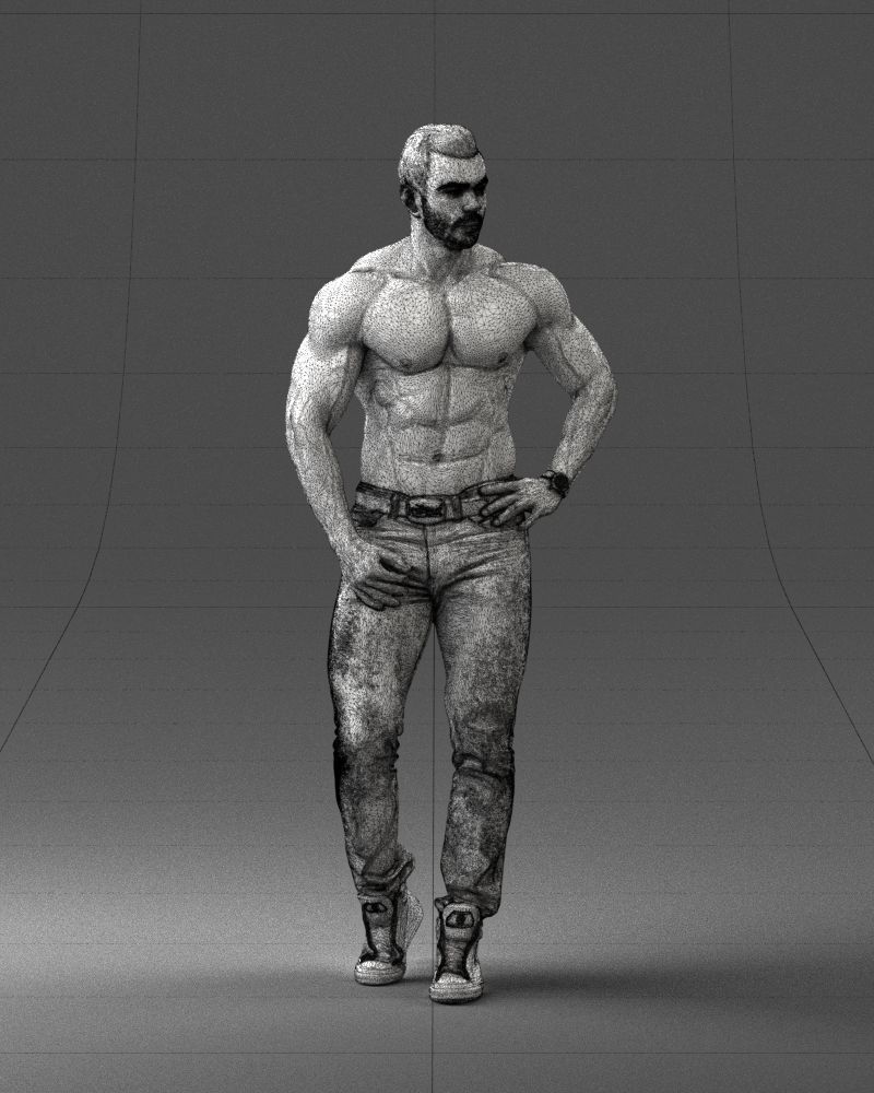 Naked torso man 0124 3D model_38