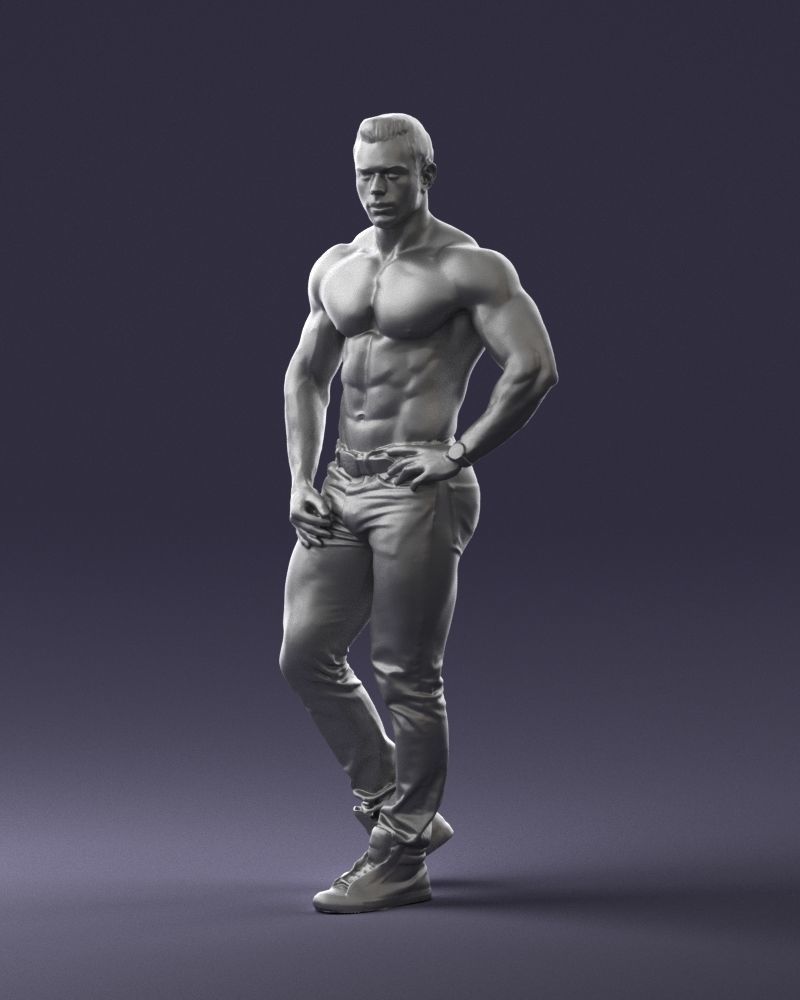 Naked torso man 0124 3D model_31