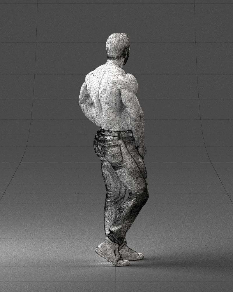 Naked torso man 0124 3D model_11