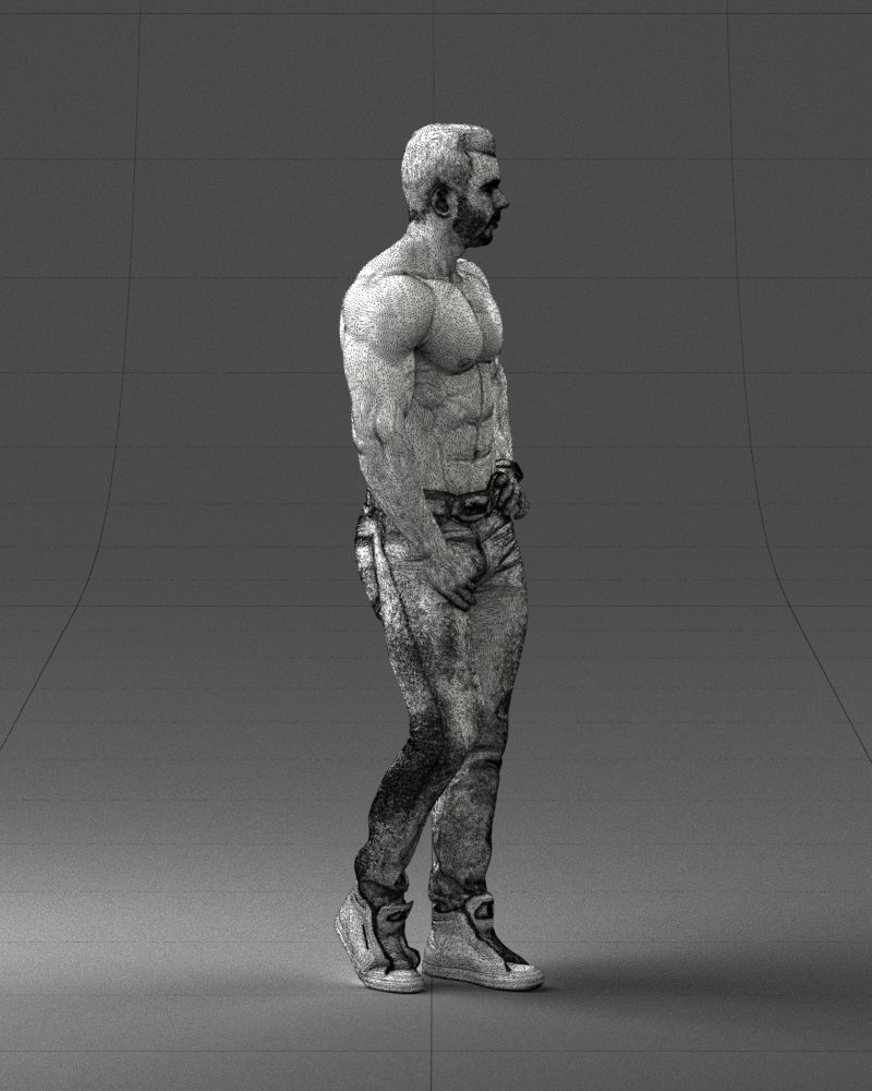 Naked torso man 0124 3D model_8