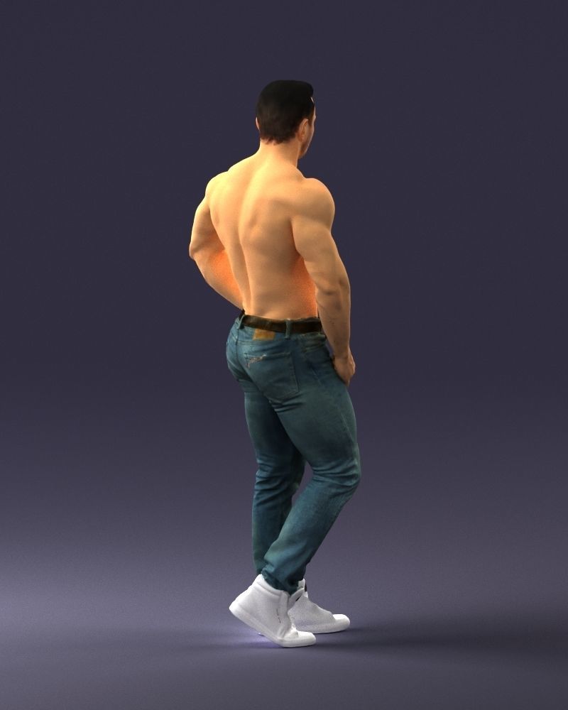 Naked torso man 0124 3D model_9