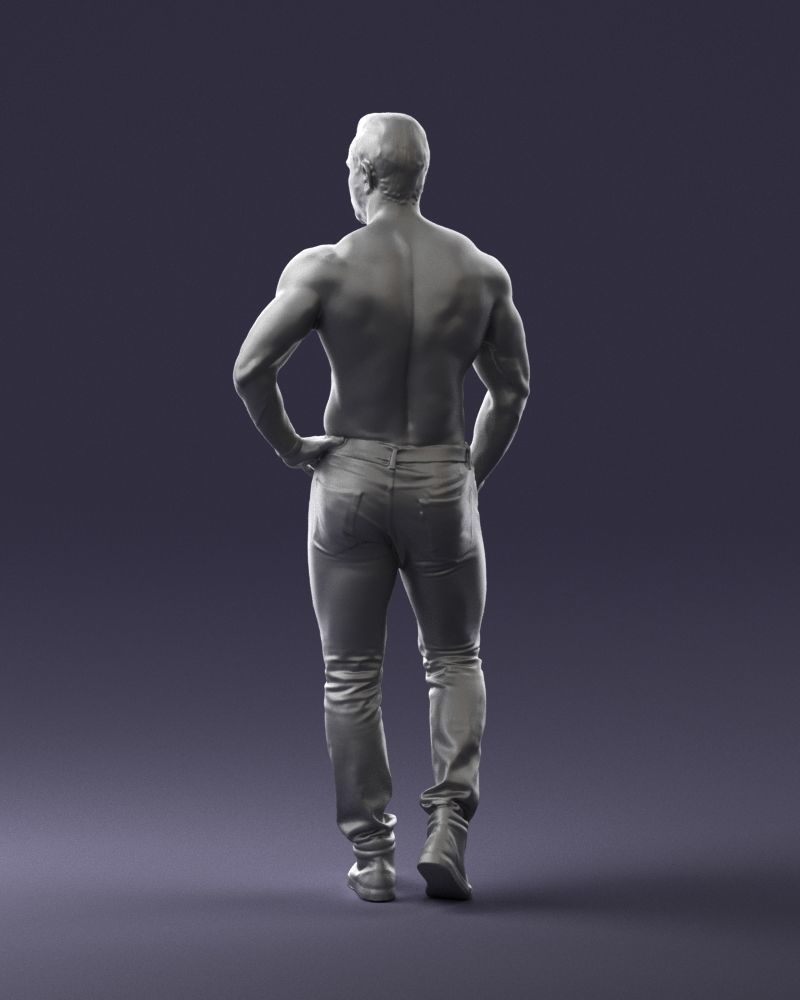 Naked torso man 0124 3D model_13