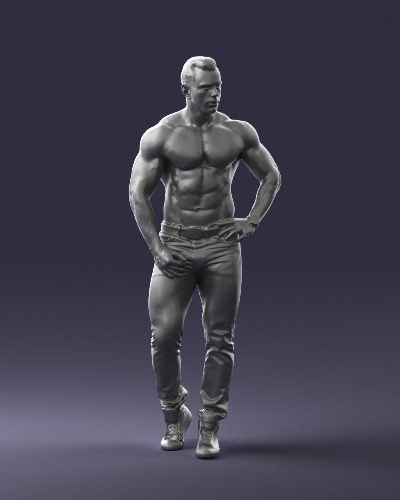 Naked torso man 0124 3D model_1