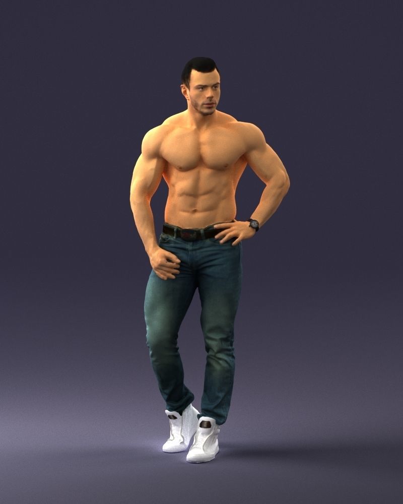 Naked torso man 0124 3D model_33