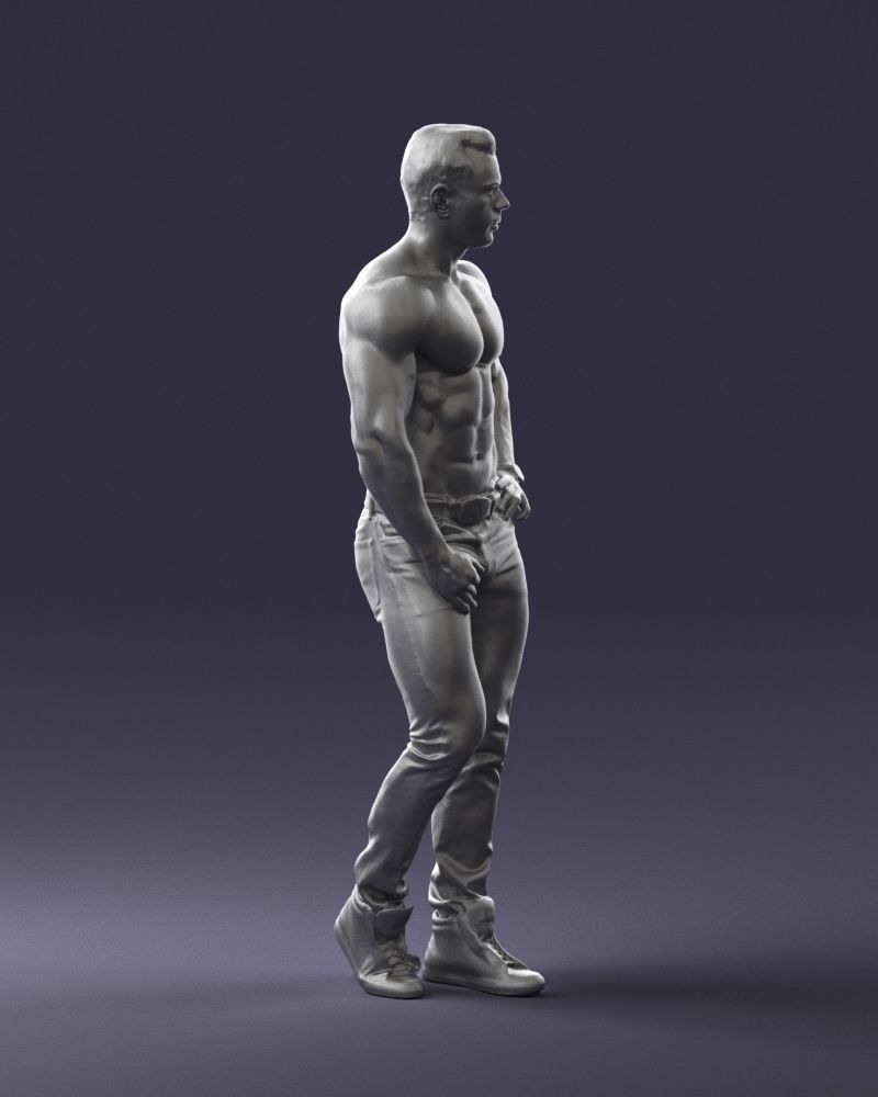 Naked torso man 0124 3D model_7