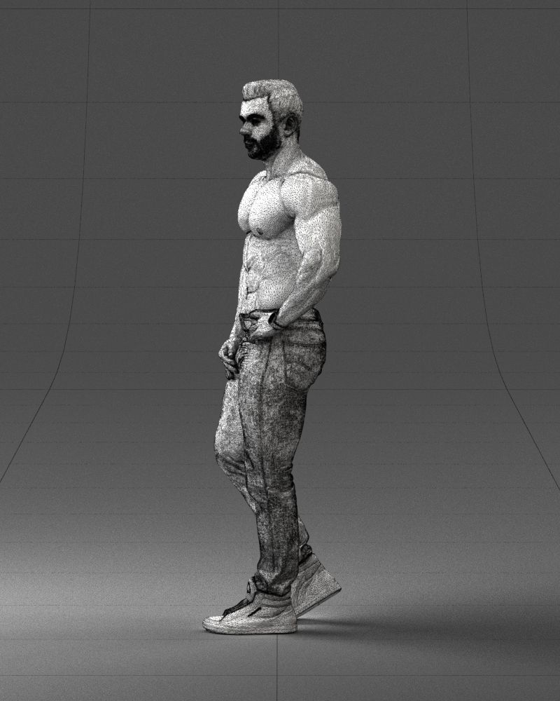 Naked torso man 0124 3D model_17