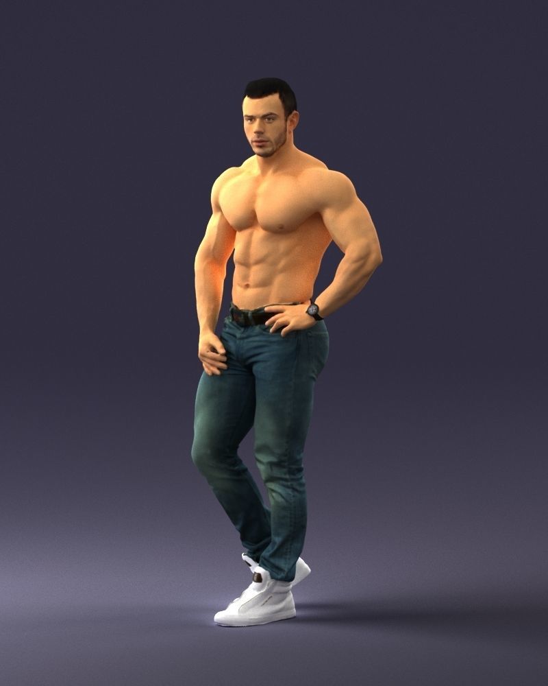 Naked torso man 0124 3D model_30