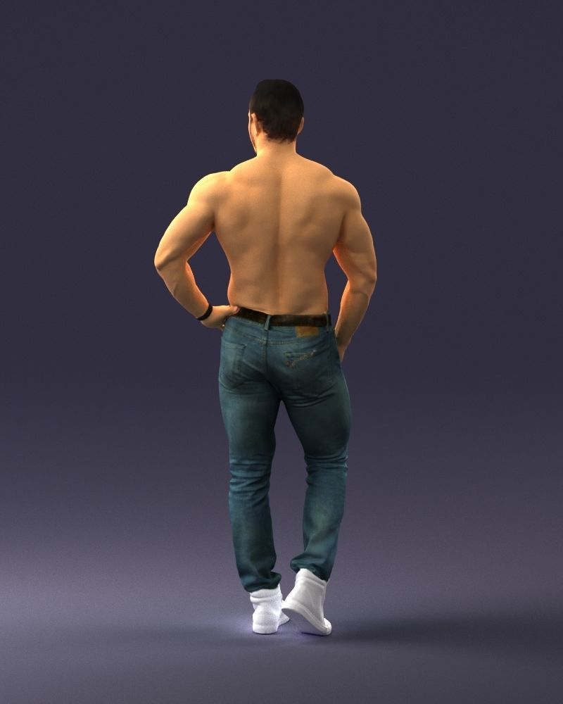 Naked torso man 0124 3D model_24