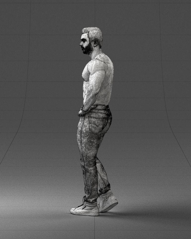 Naked torso man 0124 3D model_29