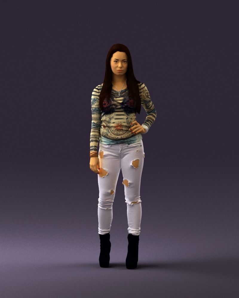 Woman weird blouse hand hip 0803 3D Print Ready 3D print model_23