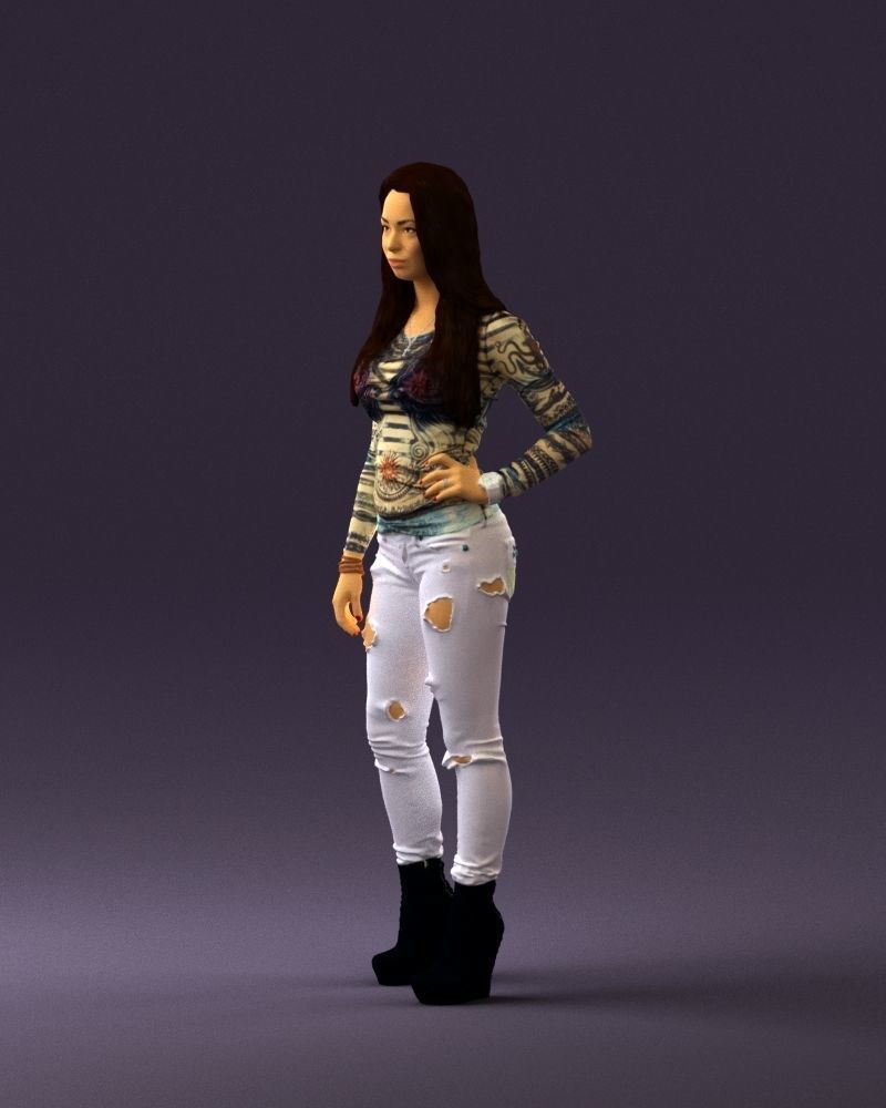 Woman weird blouse hand hip 0803 3D Print Ready 3D print model_19