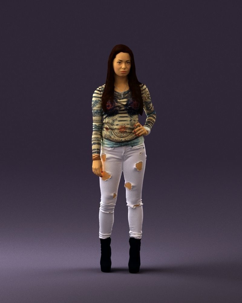 Woman weird blouse hand hip 0803 3D Print Ready 3D print model_1