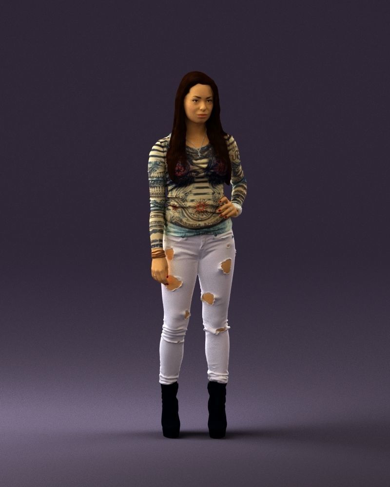 Woman weird blouse hand hip 0803 3D Print Ready 3D print model_3