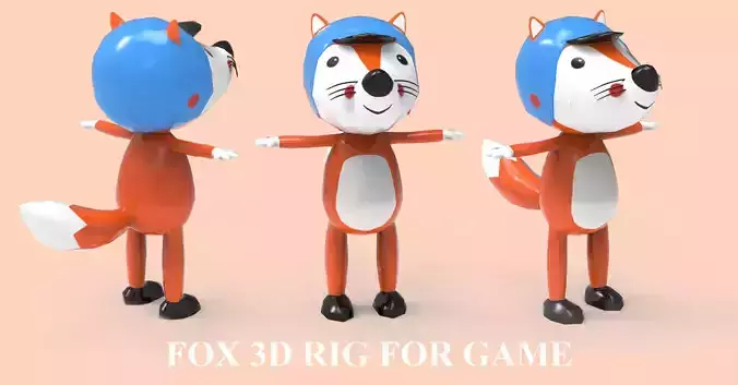 Fox 3d model for game 
