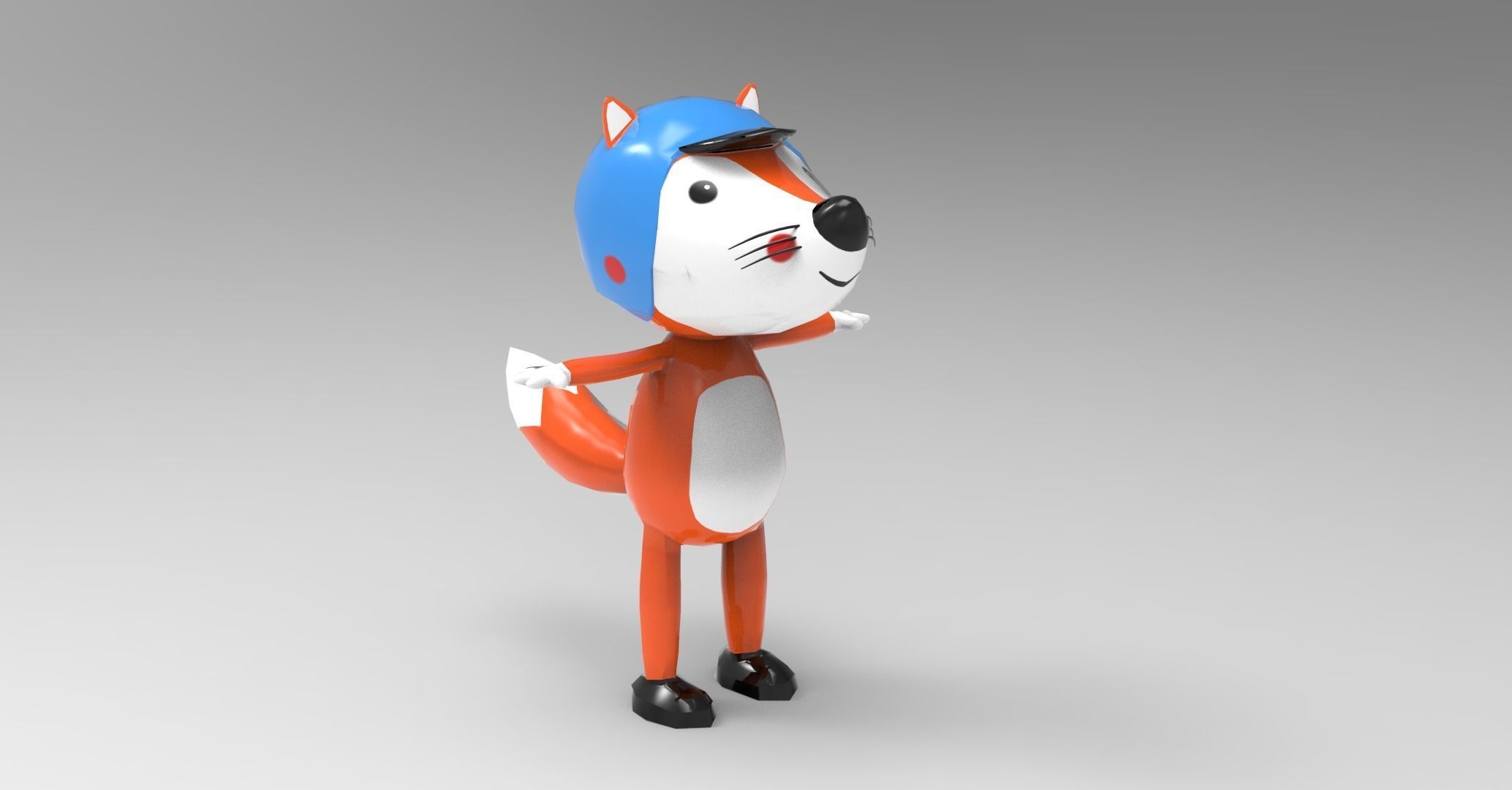 Fox 3d model for game  Free low-poly 3D model_1