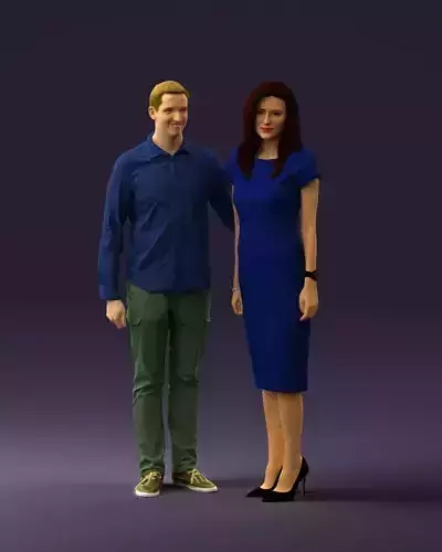 Man hug woman one hand 0793