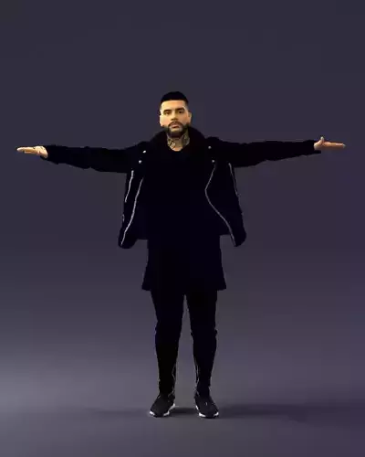 The man in black in the t-pose 0212 3D Print Ready 3D print model