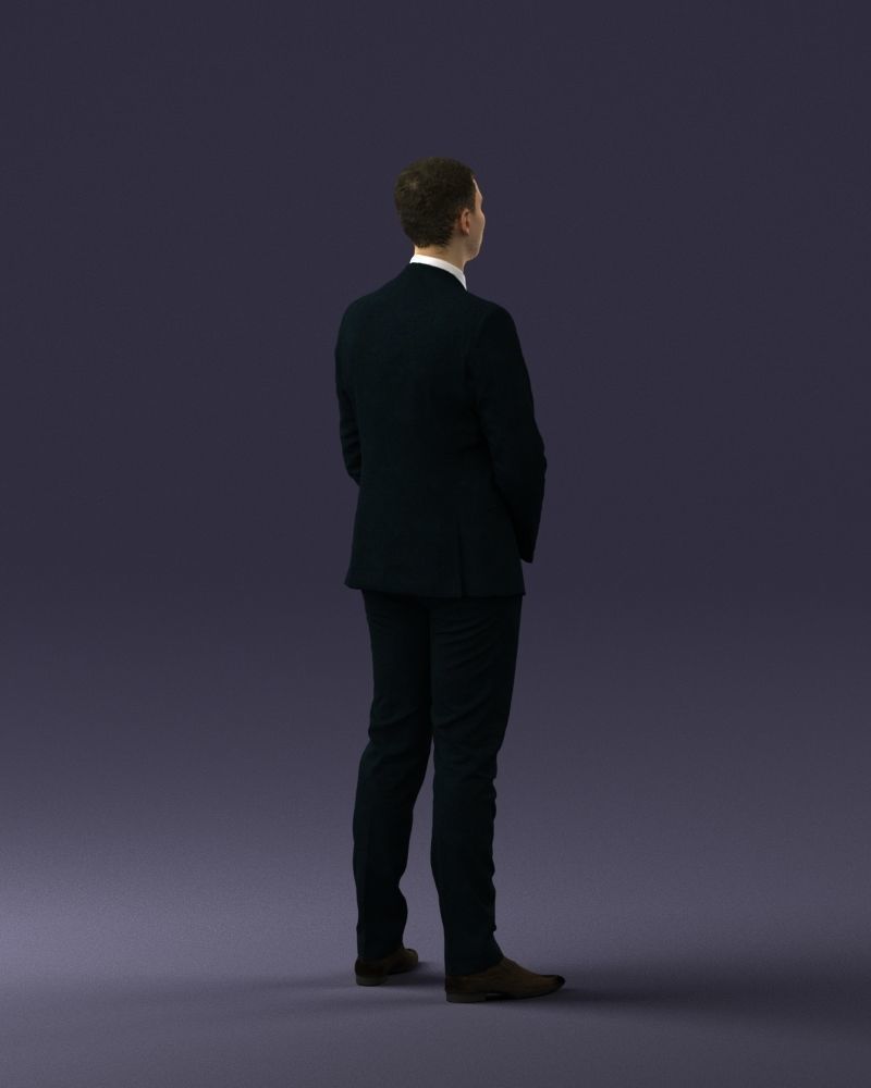 000192 Businessman in Formal Suit Standing Pose 3D model_20