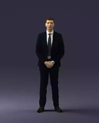 000192 Businessman in Formal Suit Standing Pose