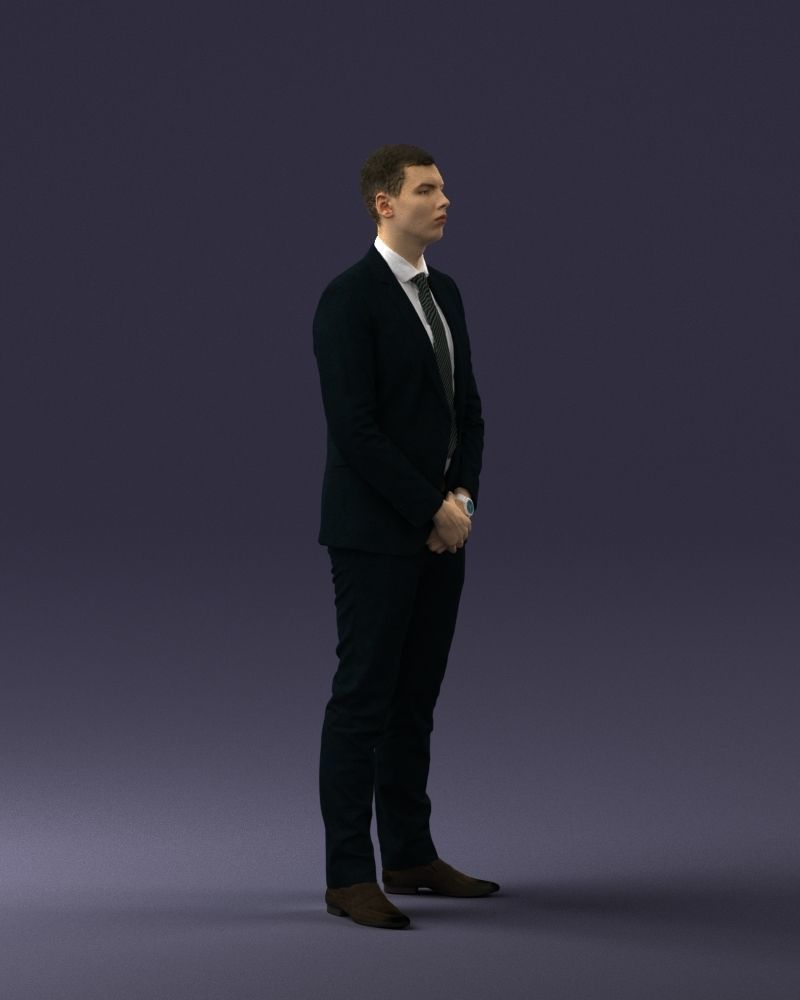 000192 Businessman in Formal Suit Standing Pose 3D model_26