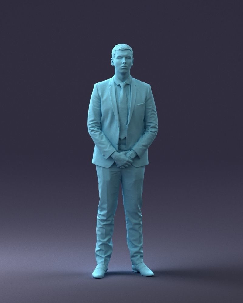 000192 Businessman in Formal Suit Standing Pose 3D model_33