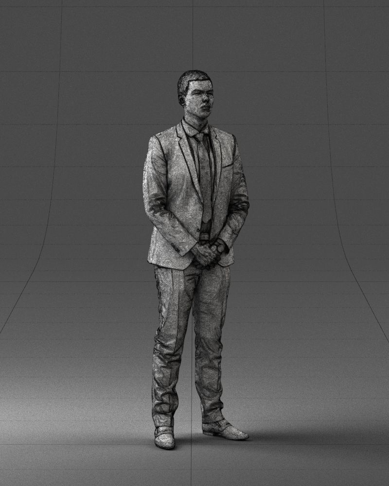 000192 Businessman in Formal Suit Standing Pose 3D model_31